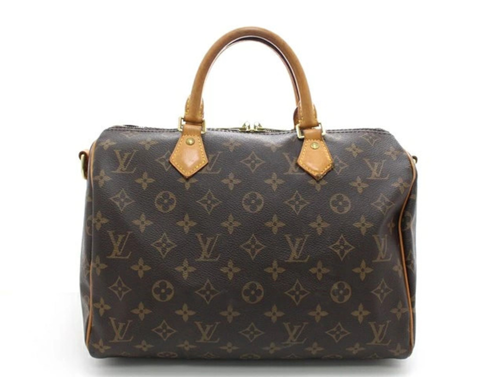 Louis Vuitton Speedy Monogram Handbag Bandouliere Brown
